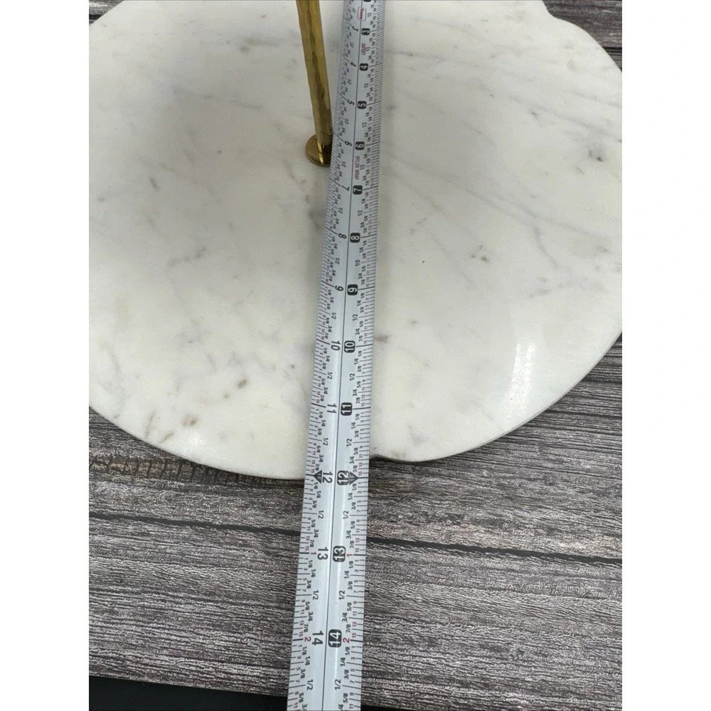 Anthropologie Meta Three Tier Serving Stand Marble Base 24